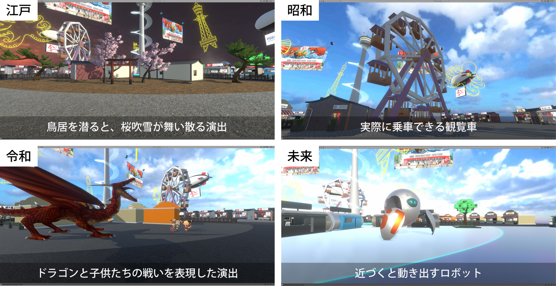 バーチャルパビリオン　各ゾーンの仕掛け