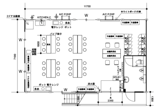 レハブを真上から見たレイアウト配置図の図面